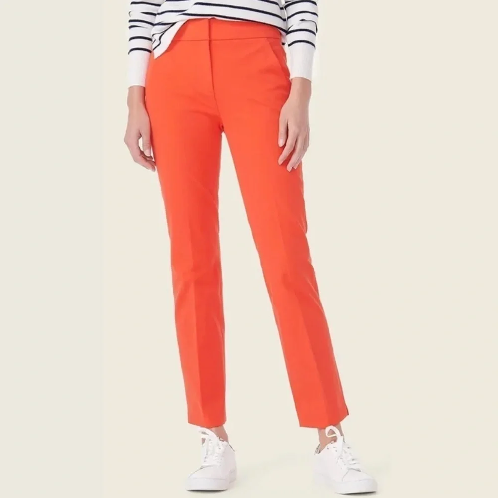 NWT J. Crew New Remi Pant in Bi Stretch Cotton in Grenadine Red